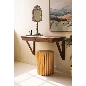 Reclaimed Wood Wall Desk with Drawer 1