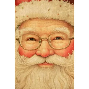Vintage-Inspired Santa Painting on Burlap 3