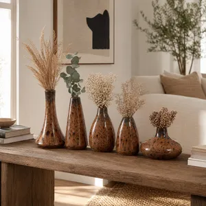 PAXTON SET OF 5 BROWN VASES 8 (IN) 10