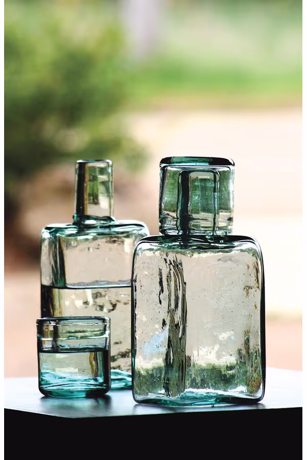 Bedside Water Carafe and Drinking Glass