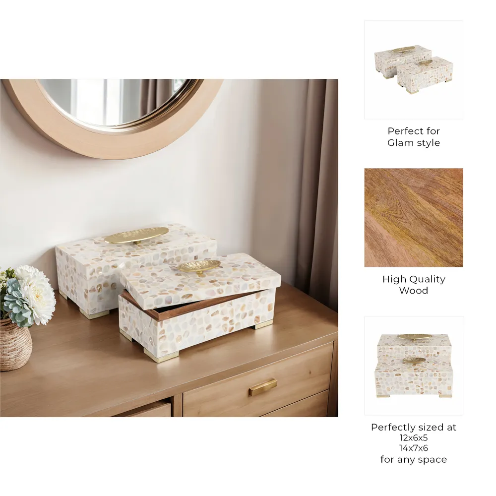 JASPERGATE SET OF 2 WHITE BOXES 6 (IN)