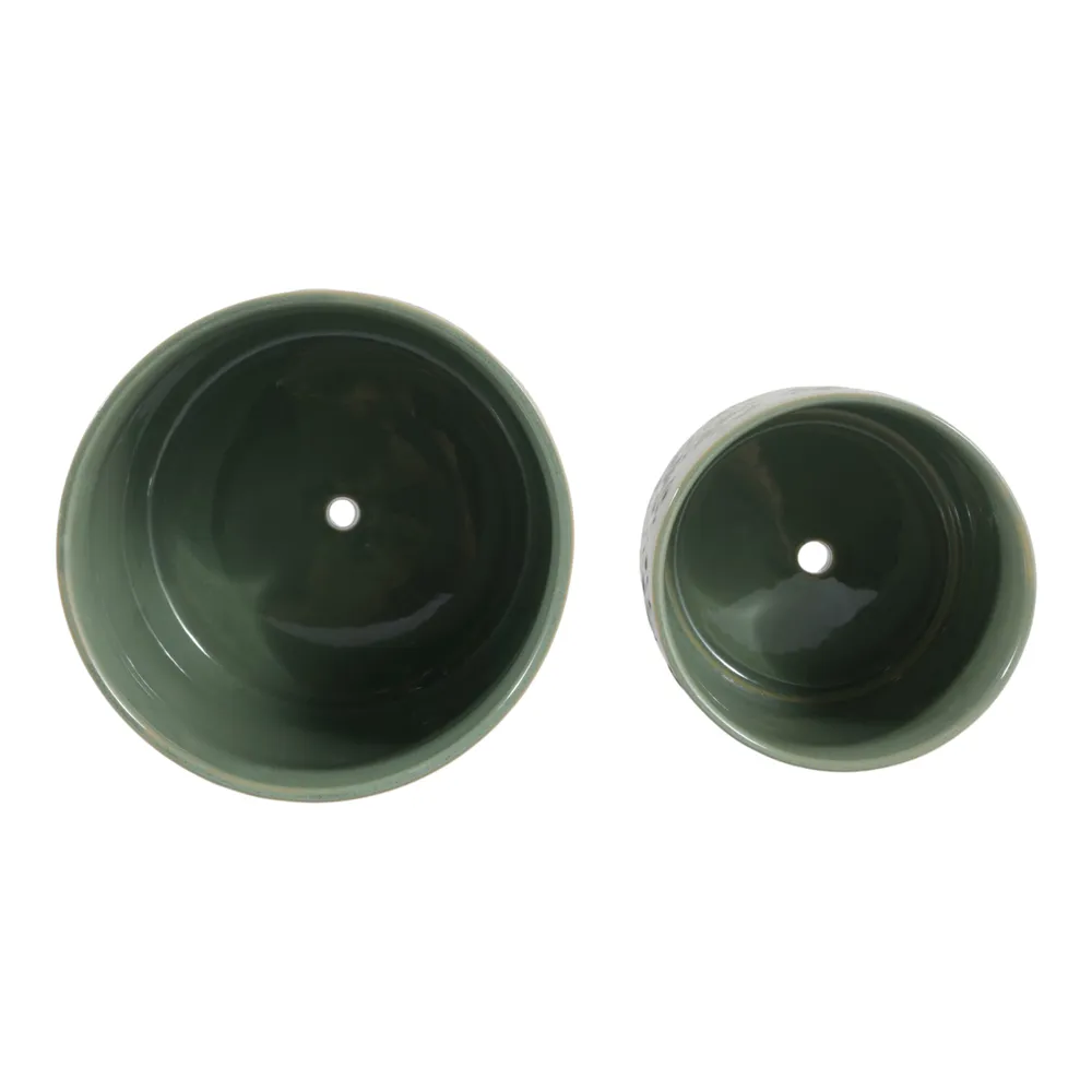 DANEBY SET OF 2 GREEN PLANTER 7 (IN)