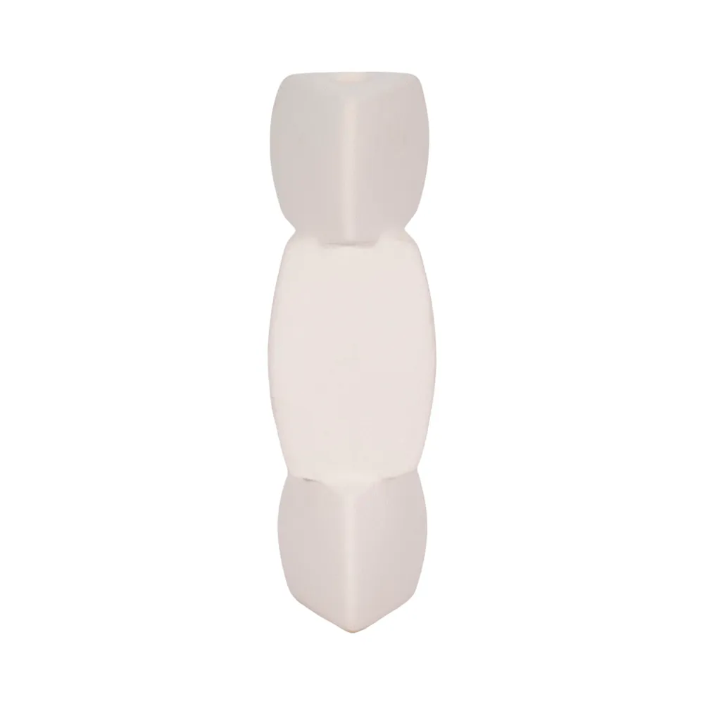 ENNISVALE WHITE CANDLE HOLDER 12 (IN)