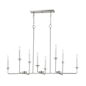 Lexington Green 48'' Wide 8-Light Linear Chandelier - Brushed Nickel 1