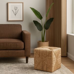ERINWELL BROWN OTTOMAN 18 (IN) 12
