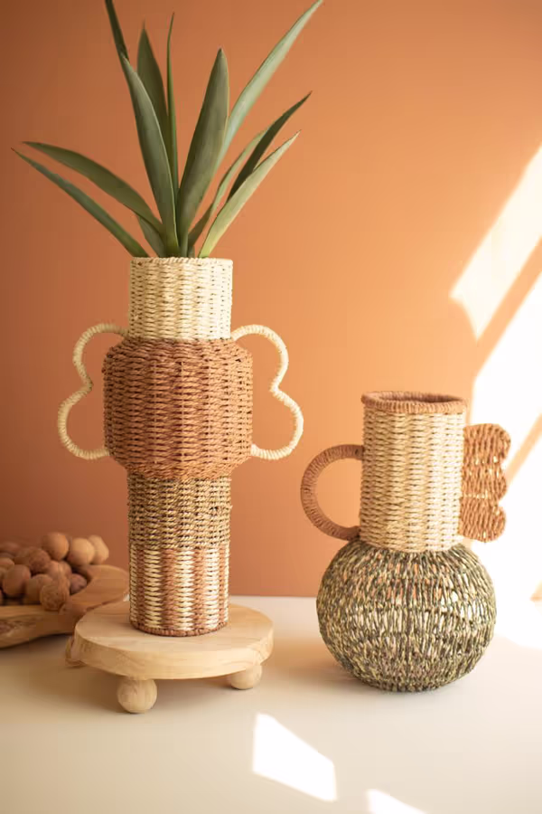Set of 2 Twisted Paper Urns