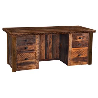Barnwood Executive Desk - Antique Oak Top