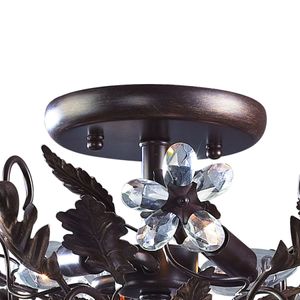 Cristallo Fiore 19'' Wide 3-Light Semi Flush Mount - Deep Rust 3