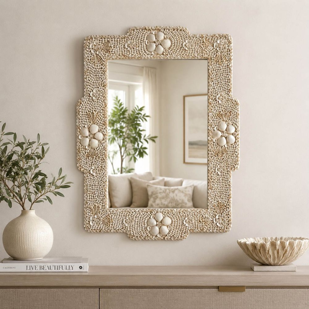 GROVERWAY IVORY MIRROR 34 (IN)