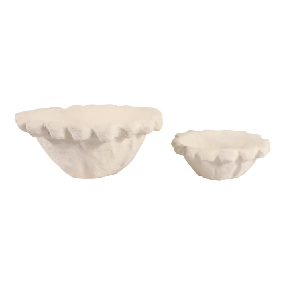GLASTONRIDGE SET OF 2 IVORY BOWLS 6 (IN)