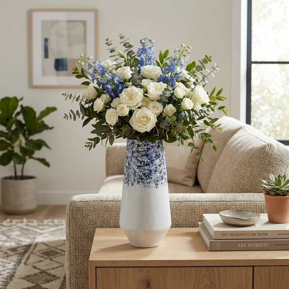 LAYLACREST BLUE VASE 16 (IN)