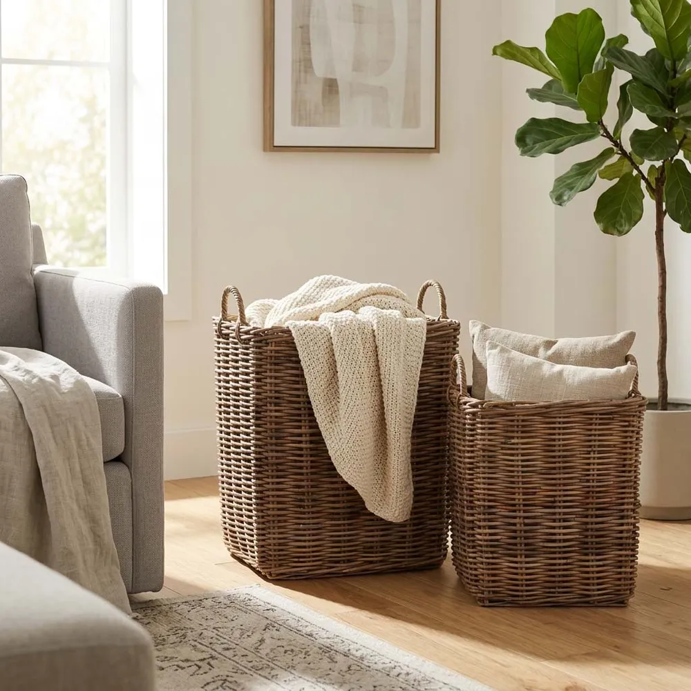 FULTONBROOK SET OF 2 BROWN STORAGE 23 (IN)