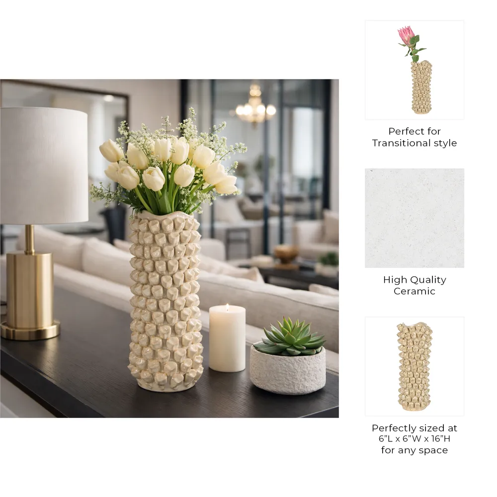 TATEOAK CREAM VASE 16 (IN)