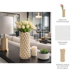 TATEOAK CREAM VASE 16 (IN) 8