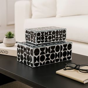 DUNEGROVE SET OF 2 BLACK BOXES 4 (IN) 2