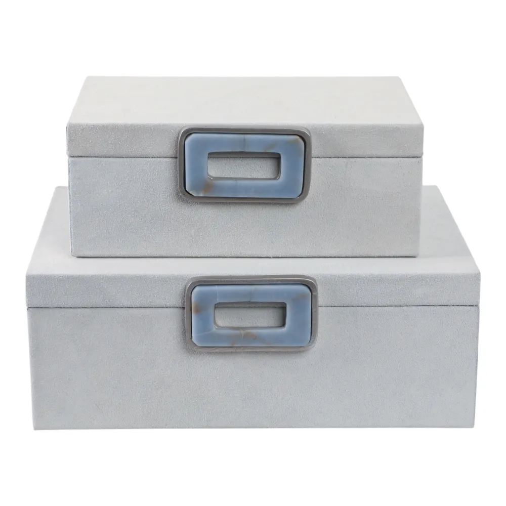 HAMMONDRIDGE SET OF 2 WHITE BOXES 5 (IN)