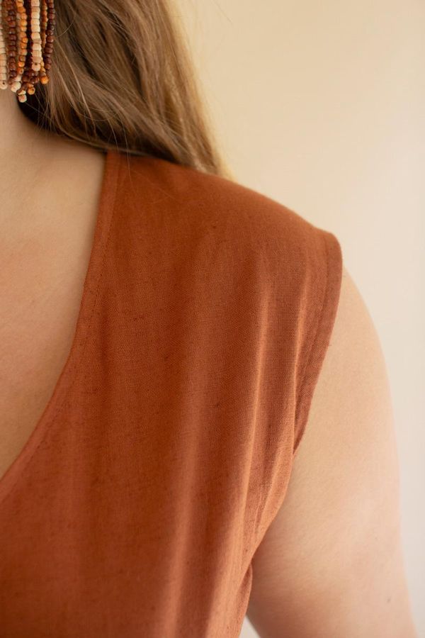 Convertible Wrap Blouse / Cinnamon