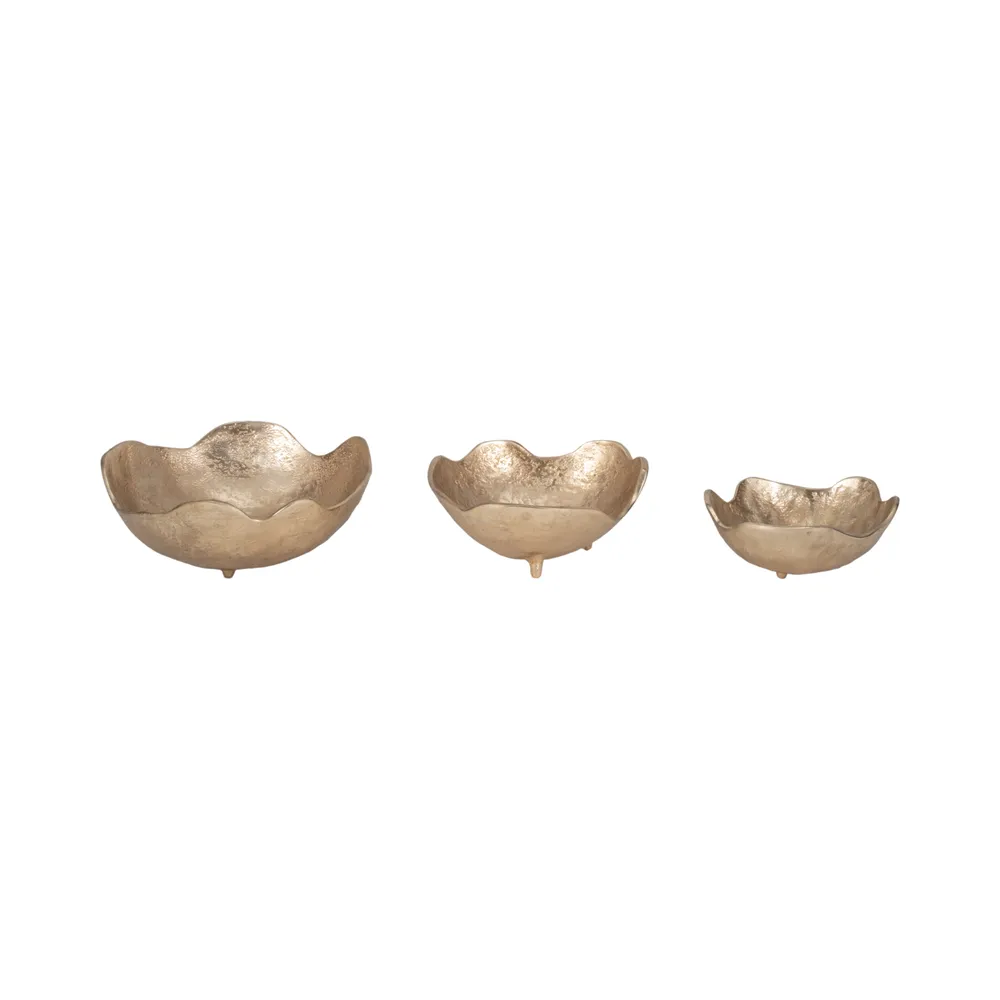 DORSEYHAVEN SET OF 3 GOLD BOWLS 5 (IN)