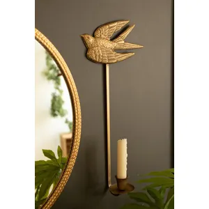 Antique Gold Sparrow Candle Wall Sconces 6
