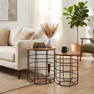 AVA SET OF 2 BLACK TABLE 23 (IN) 3