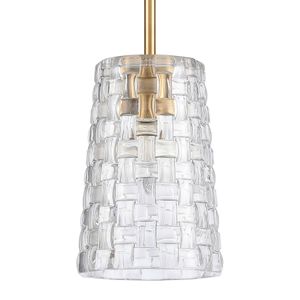 Lightweave 5.5'' Wide 1-Light Mini Pendant - Satin Brass 4