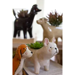 Set of 5 Ceramic Dog Planters 2