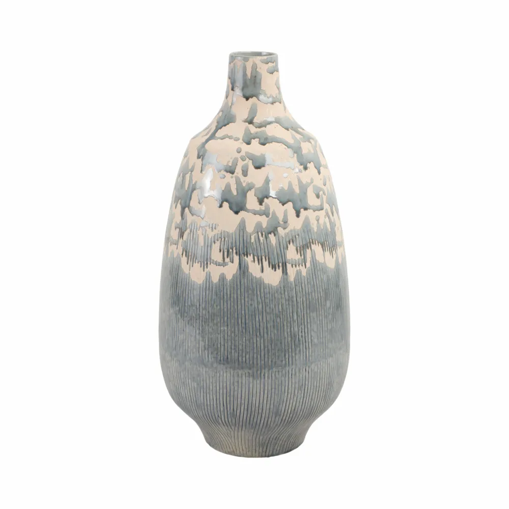 TROY GRAY VASE 18 (IN)