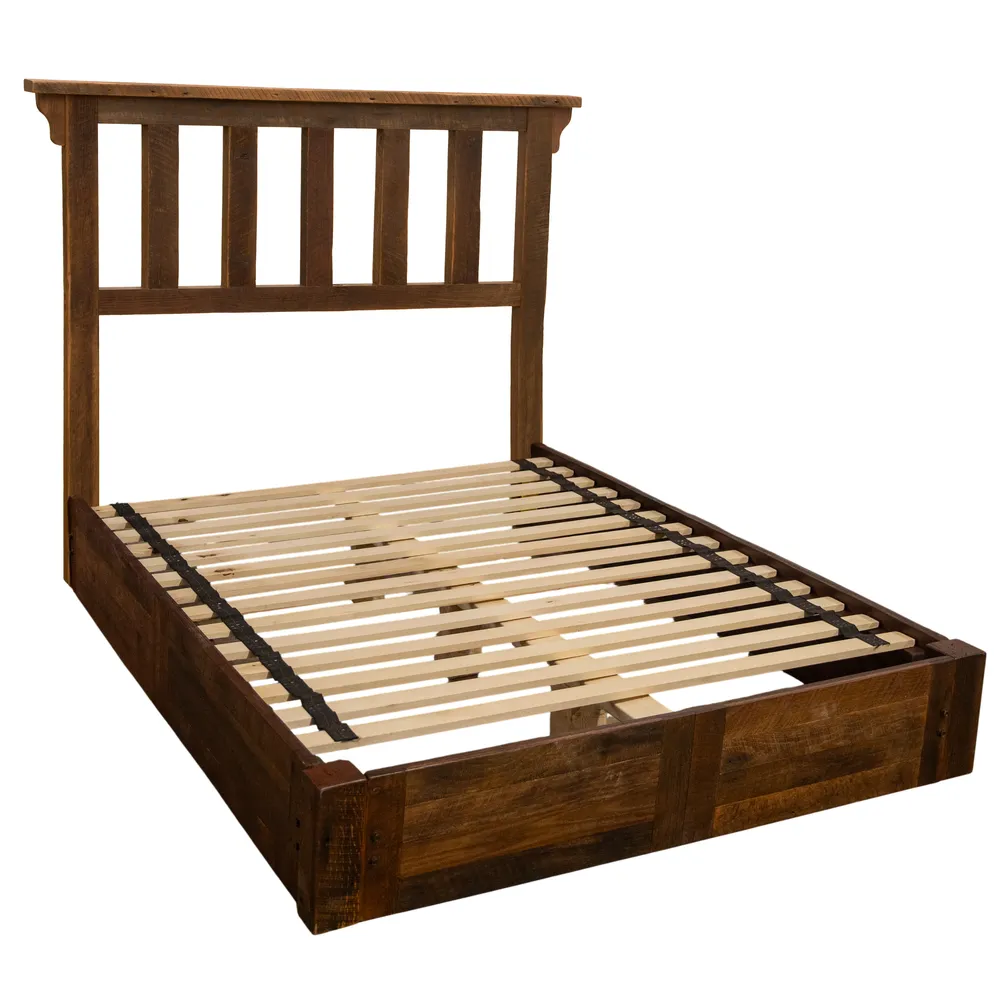 Barnwood Post Platform Bed - Single