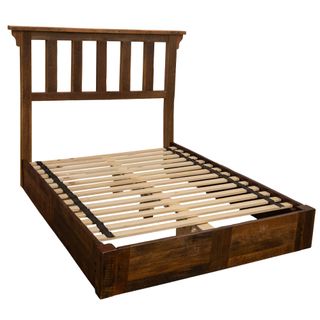 Barnwood Post Platform Bed - Queen