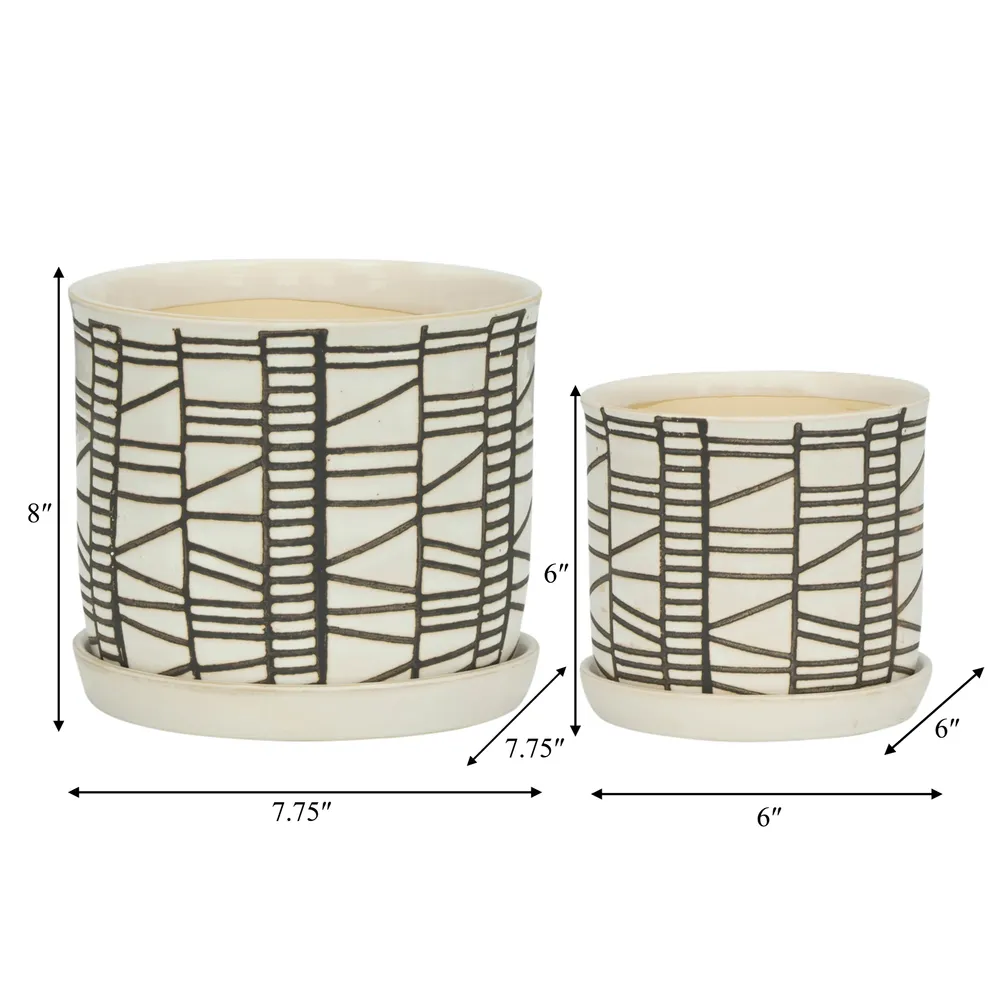 HOUSTONLAKE SET OF 2 IVORY PLANTER 7 (IN)