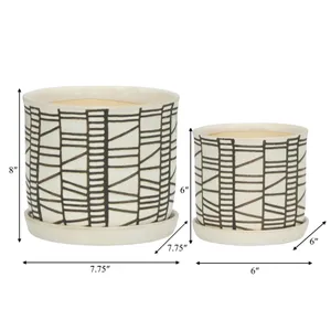 HOUSTONLAKE SET OF 2 IVORY PLANTER 7 (IN) 9