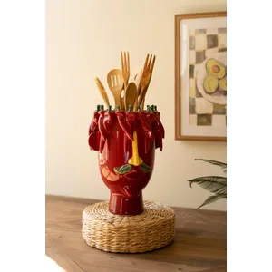 Ceramic Red Peppers Head Planter 1