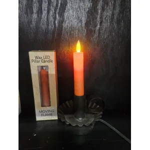 Orange Electric Moving Flame LED Candle 5.5in 2