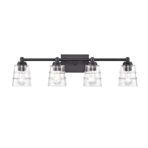 Pulsate 30.25'' Wide 4-Light Vanity Light - Matte Black 1