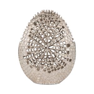 METAL, 14" CONTEMPORARY VASE, SILVER 1