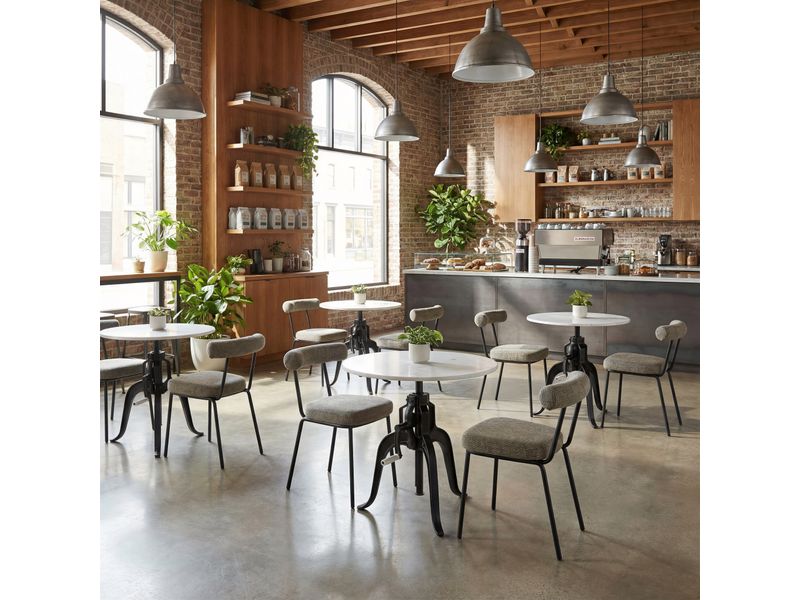 Mufid Bistro Table White & Black 9