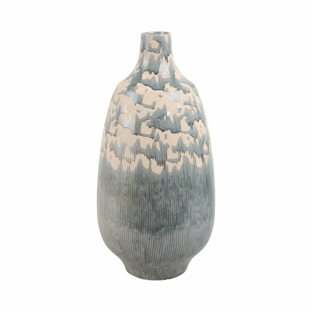 TROY GRAY VASE 18 (IN)