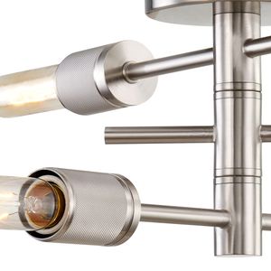 Module 15'' Wide 3-Light Semi Flush Mount - Satin Nickel 4