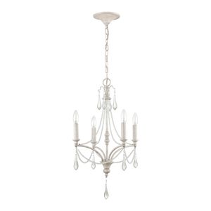 French Parlor 16'' Wide 4-Light Chandelier - Vintage White 2