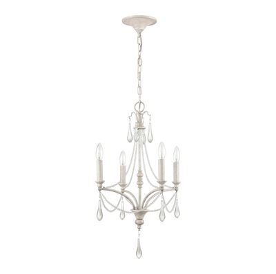 French Parlor 16″ Wide 4-Light Chandelier - Vintage White