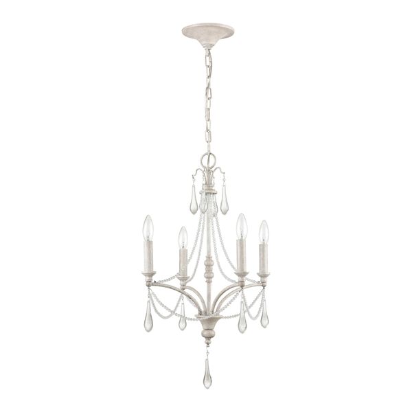 French Parlor 16'' Wide 4-Light Chandelier - Vintage White