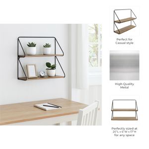 LUCASDALE BLACK WALL SHELF 17 (IN) 7