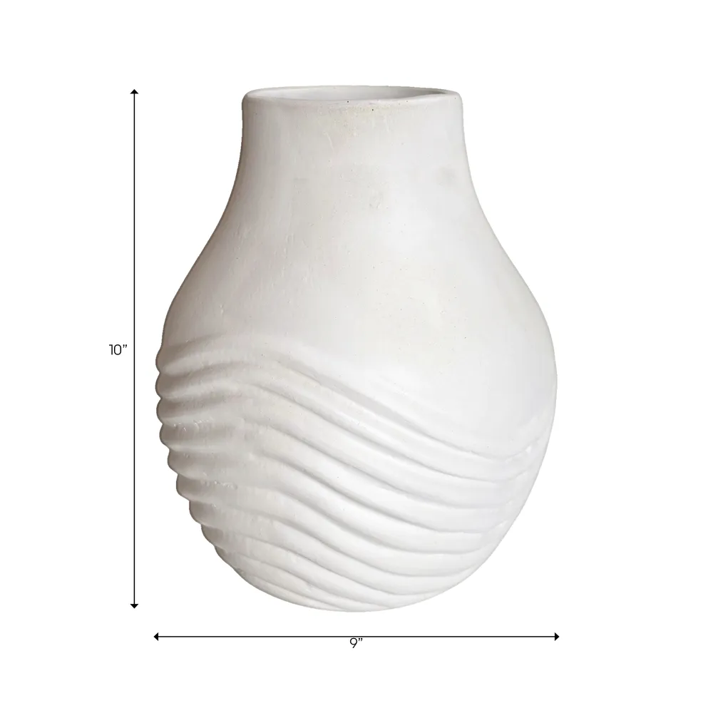 GAIGEWELL WHITE VASE 10 (IN)