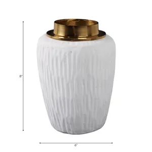 ADLERCREST WHITE VASE 8 (IN) 9