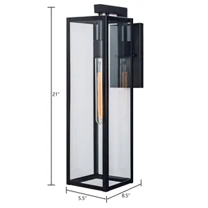 Capture 21'' High 1-Light Outdoor Sconce - Matte Black 2