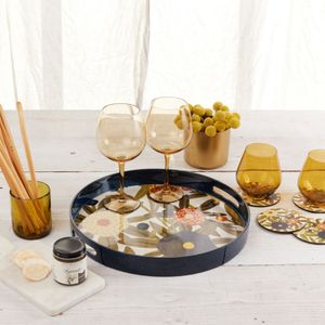 Harvest Sunshine Round Lacquer Serving Tray 3