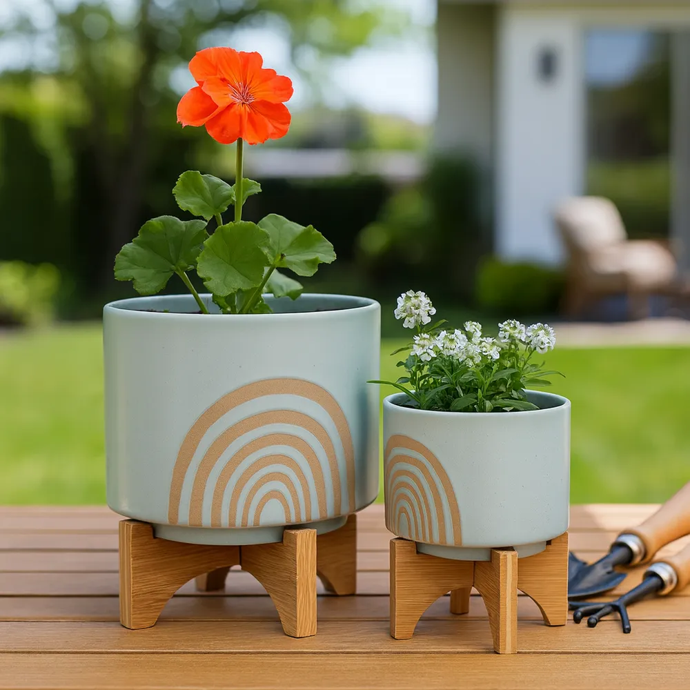 RUTHCLIFF SET OF 2 GREEN PLANTER 11 (IN)