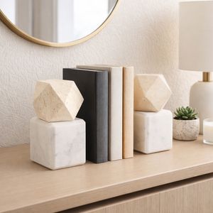 PRESTONSTONE SET OF 2 TAN BOOKENDS 7 (IN) 2