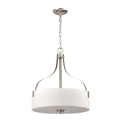 Market Square 18″ Wide 3-Light Pendant - Brushed Nickel