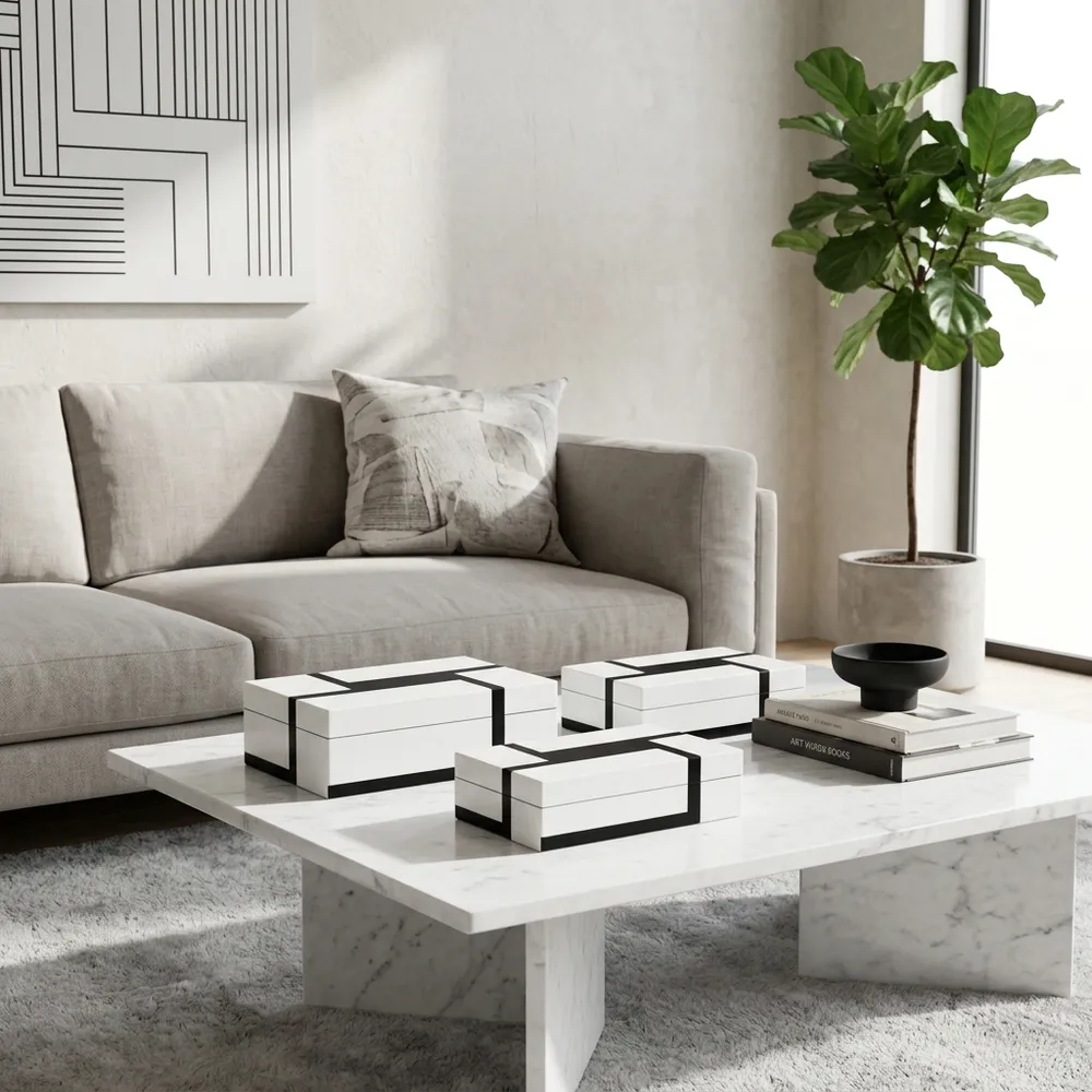 WALT SET OF 3 WHITE BOXES 4 (IN)